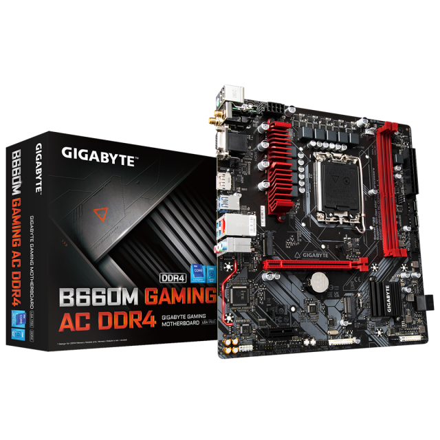 Дънна платка GIGABYTE B660M GAMING AC WiFi , LGA1700, (DP, HDMI, VGA), 2 x DDR4, Micro ATX 