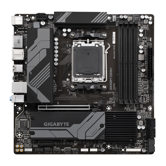 Дънна платка GIGABYTE B650M DS3H, AM5, (DP, HDMI), 4 x DDR5, Micro ATX