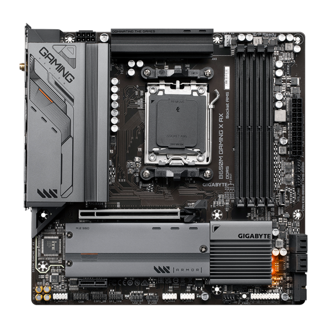 Дънна платка GIGABYTE B650M GAMING X AX WiFi 6E, AM5, (2xDP, HDMI, 2xUSB-C), 4 x DDR5, Micro ATX