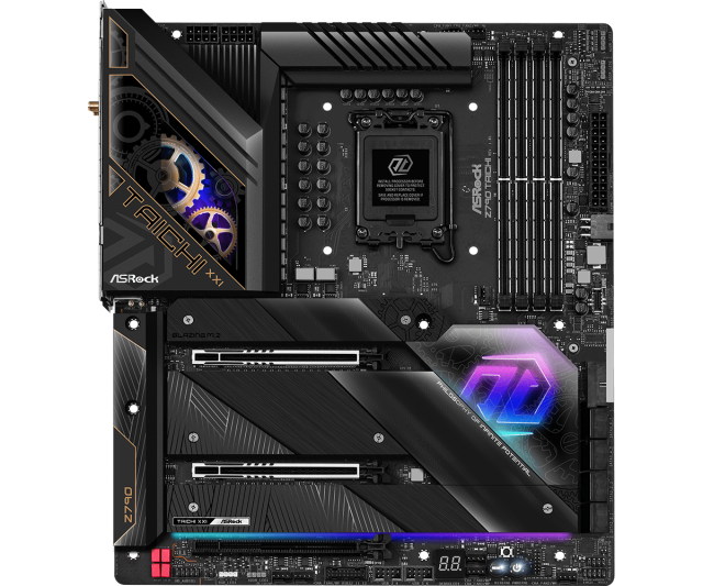 Дънна платка ASROCK Z790 TAICHI Wi-Fi 6E+BT, LGA 1700, DDR5, PCIe 5.0,  (HDMI), 8x SATA 6Gb/s, 5x M.2, 2 x USB 4 Thunderbolt 4 Type-C, E-ATX