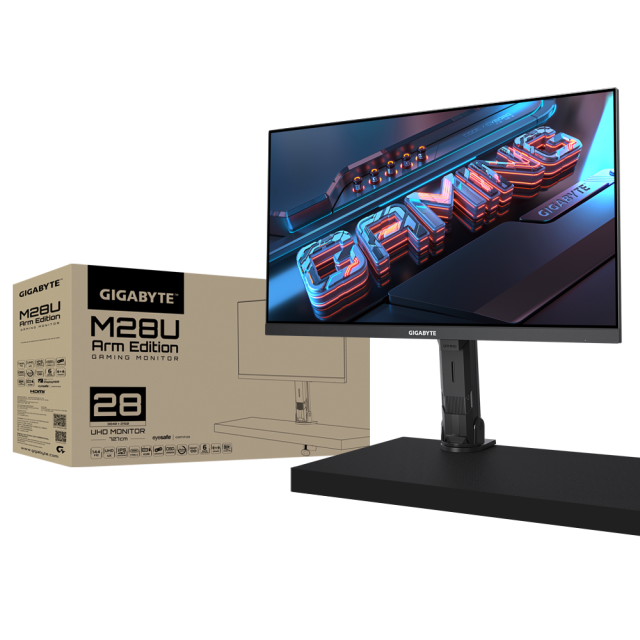 Mонитор Gigabyte M28U, 28" (71.12 cm) ARM EDITION UHD 4K, SS IPS,144Hz 1ms, (2xHDMI, DP, USB Type-C), HDR400, RGB Fusion 2.0