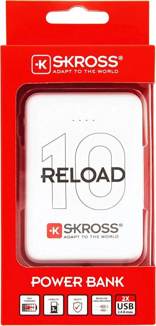 Външна батерия SKROSS RELOAD 10, 10 000 mAh, Бял