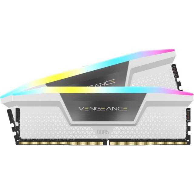 Памет Corsair Vengeance White RGB K2, 32GB (2x16GB), DDR5, 5600MHz, CL36
