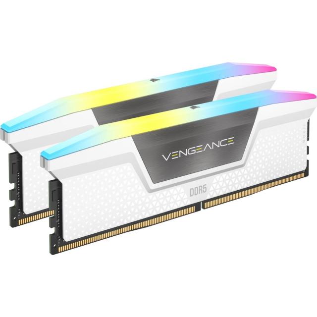 Памет Corsair Vengeance White RGB K2, 32GB (2x16GB), DDR5, 5600MHz, CL36