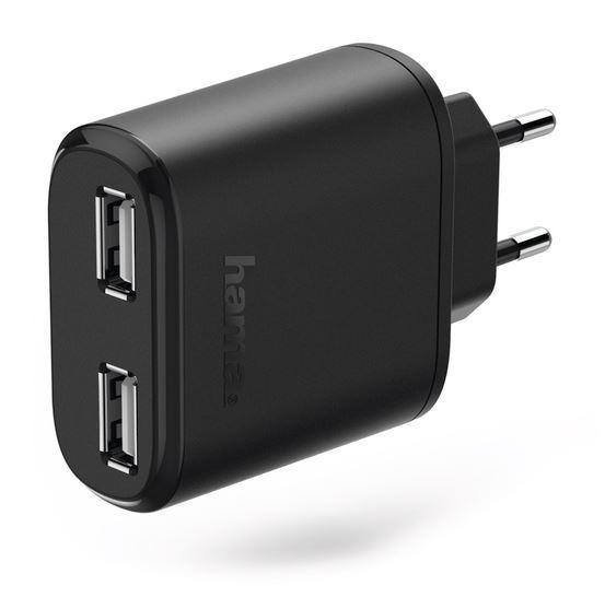 Зарядно Hama, 2x USB, 4.8 A, черно