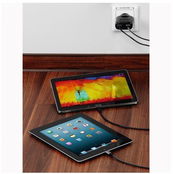 Зарядно Hama, 2x USB, 4.8 A, черно