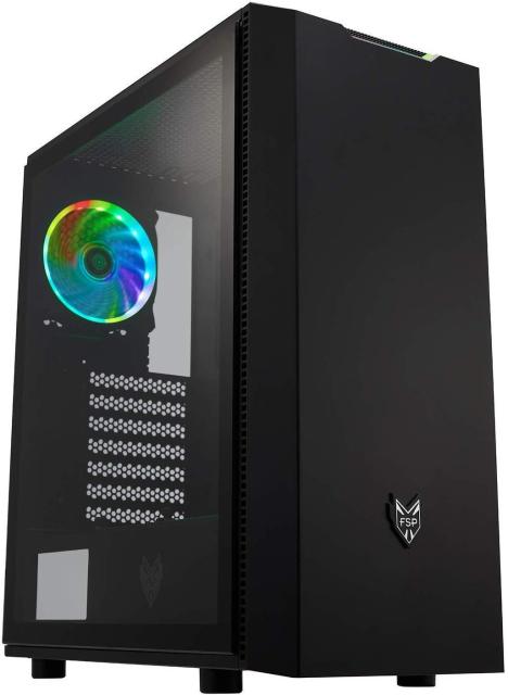 Кутия FSP Group CMT350 ARGB Gaming TG, 2 x USB 3.0, 1x HD Audio, ATX, Черен