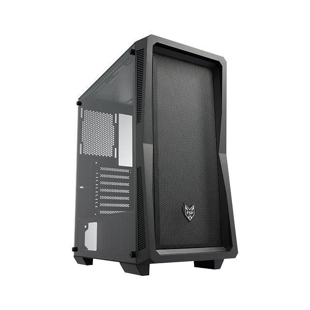 Кутия FSP CMT212 ARGB, 2 x USB 3.0, 1 x USB 2.0, HD Audio, TG Mid-Tower, Черен