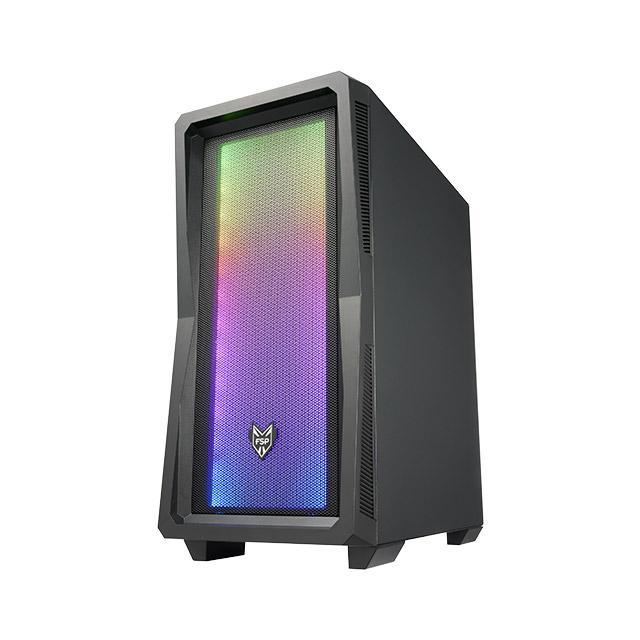 Кутия FSP CMT212 ARGB, 2 x USB 3.0, 1 x USB 2.0, HD Audio, TG Mid-Tower, Черен
