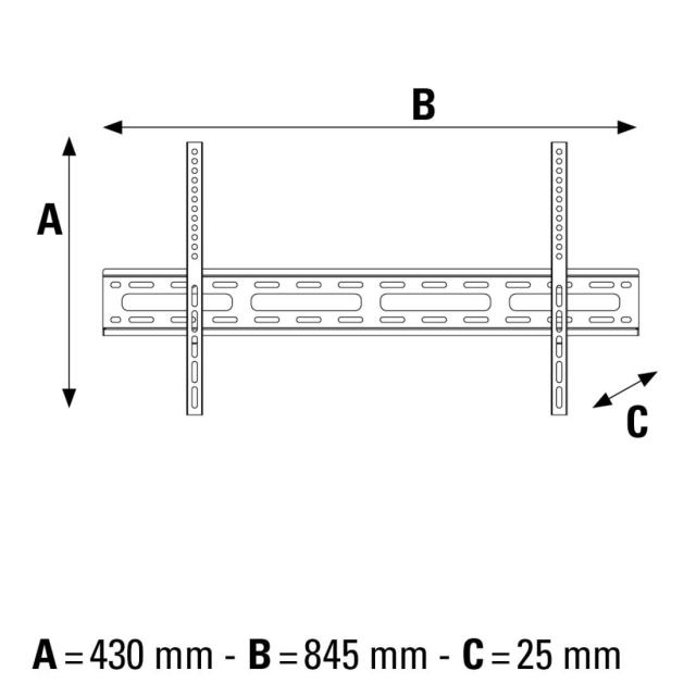 Стенна стойка Hama FIX, 3 звезди, 191 см (75"), До 60 кг, Черна