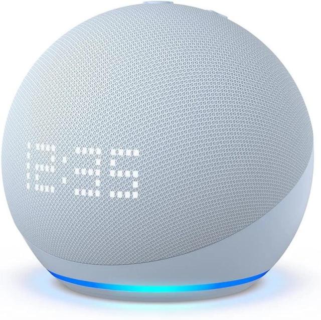 Тонколона смарт Amazon Echo Dot 5, Bluetooth, Wi-Fi, Audio jack 3.5 mm, Гласов асистент, Alexa, Часовник, Син