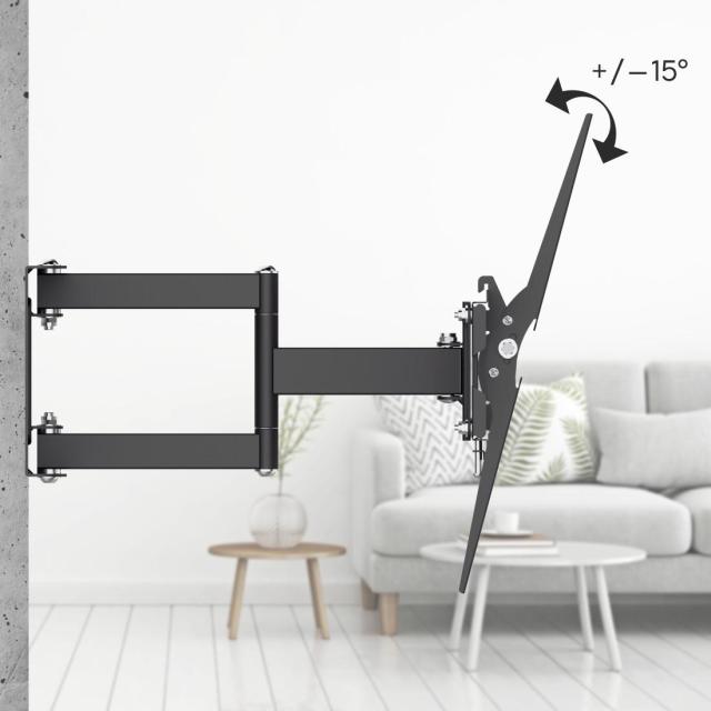 Метална стойка за TV Hama FULLMOTION, 165 см (65"), 40 кг, Черна