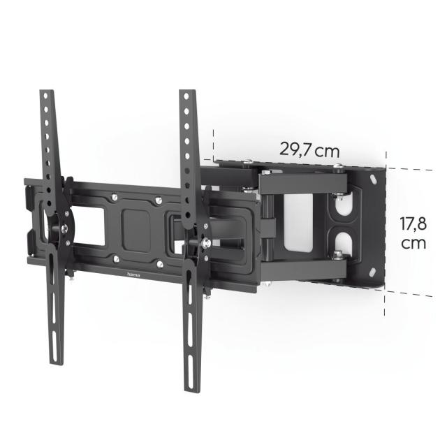 Метална стойка за TV Hama FULLMOTION, 165 см (65"), 40 кг, Черна