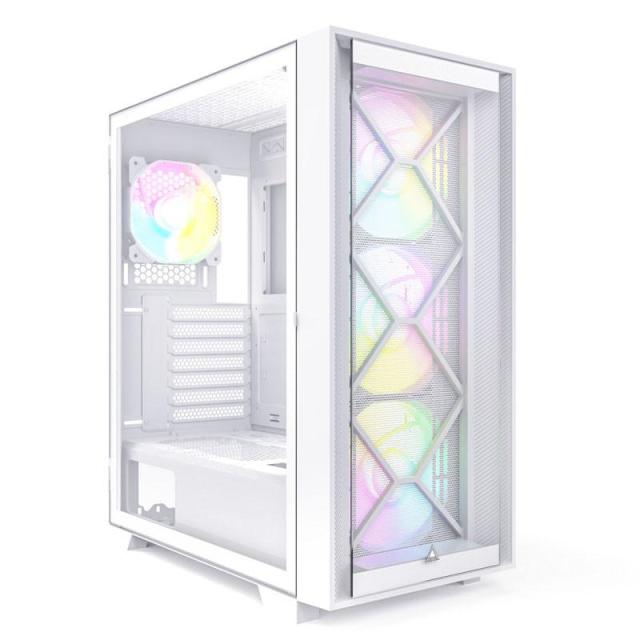 Кутия MONTECH AIR 1000 Premium ARGB, TG, 1 x USB2.0, 2 x USB3.0, Mid-Tower, ATX, Бяла