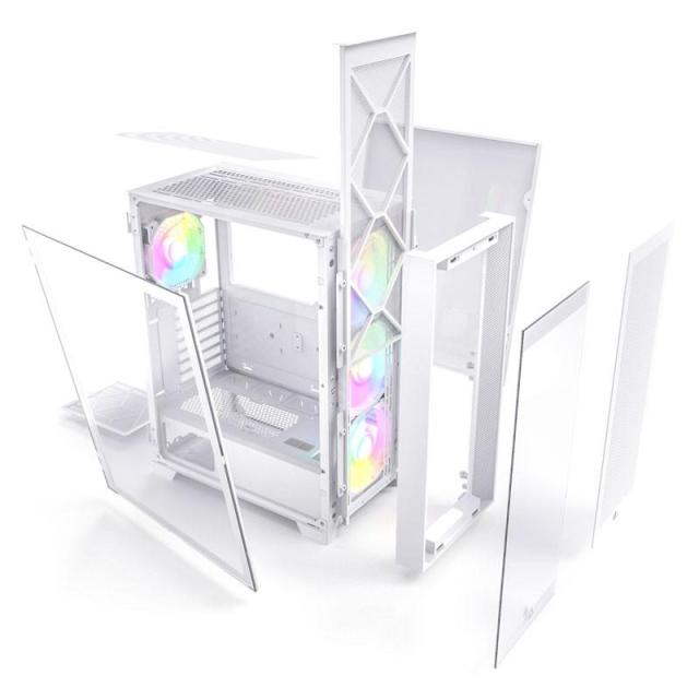 Кутия MONTECH AIR 1000 Premium ARGB, TG, 1 x USB2.0, 2 x USB3.0, Mid-Tower, ATX, Бяла