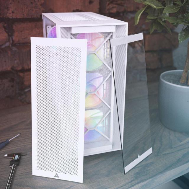 Кутия MONTECH AIR 1000 Premium ARGB, TG, 1 x USB2.0, 2 x USB3.0, Mid-Tower, ATX, Бяла