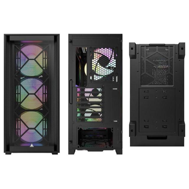 Кутия MONTECH AIR 1000 Premium ARGB, TG, 1 x USB2.0, 2 x USB3.0, Mid-Tower, ATX, Черна