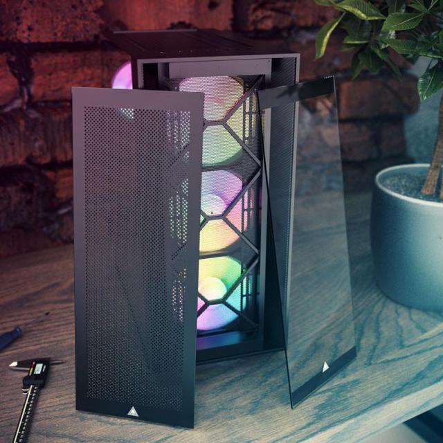 Кутия MONTECH AIR 1000 Premium ARGB, TG, 1 x USB2.0, 2 x USB3.0, Mid-Tower, ATX, Черна