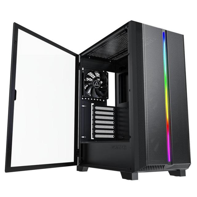 Кутия MONTECH SKY ONE Lite RGB, TG, 1 x Type-C, 2 xUSB3.0, Mid-Tower, ATX. Черна