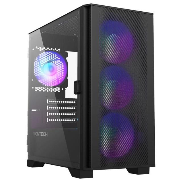 Кутия MONTECH AIR 1000 ARGB, TG, 1 x USB2.0, 2 x USB3.0, Mid-Tower, Micro-ATX, Черна