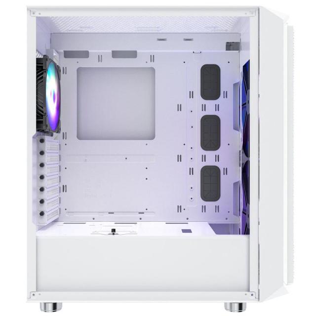 Кутия MONTECH AIR X MESH 200mm ARGB, Tempered Glass, 1 x USB2.0, 2 x USB3.0, Mid-Tower, ATX, Бял