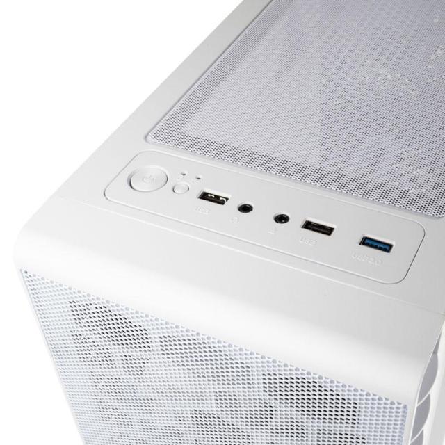 Кутия Kolink Observatory Lite Mesh RGB, 1 x USB 3.0, 2 x USB 2.0, HD Audio,  Mid-Tower ATX, Бял