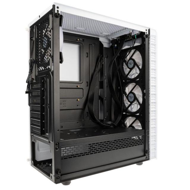 Кутия Kolink Observatory Lite Mesh RGB, 1 x USB 3.0, 2 x USB 2.0, HD Audio,  Mid-Tower ATX, Бял