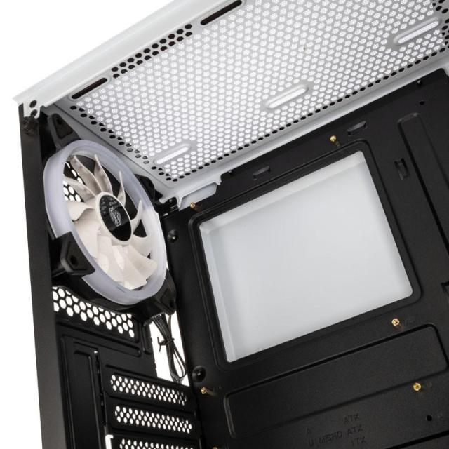 Кутия Kolink Observatory Lite Mesh RGB, 1 x USB 3.0, 2 x USB 2.0, HD Audio,  Mid-Tower ATX, Бял