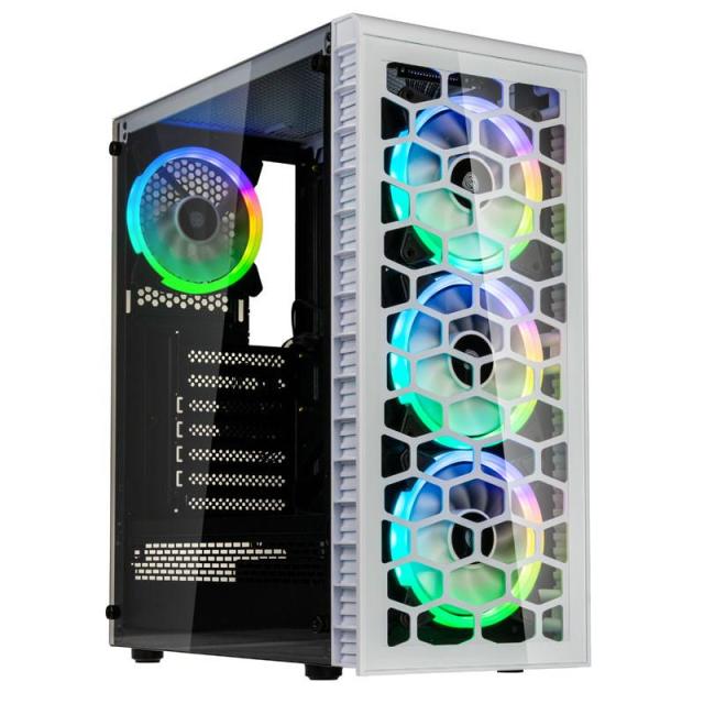 Кутия Kolink Observatory Lite RGB, 1 x USB 3.0, 2 x USB 2.0, HD Audio Mid-Tower ATX, Бял