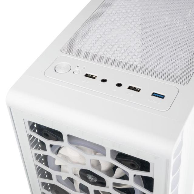 Кутия Kolink Observatory Lite RGB, 1 x USB 3.0, 2 x USB 2.0, HD Audio Mid-Tower ATX, Бял