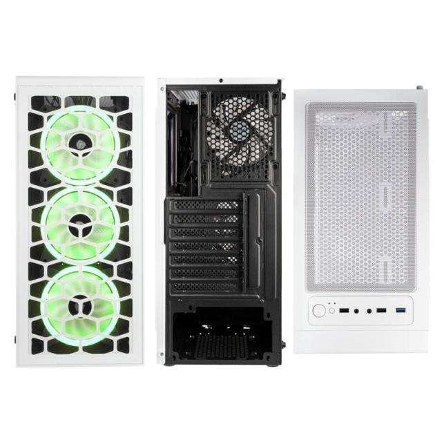 Кутия Kolink Observatory Lite RGB, 1 x USB 3.0, 2 x USB 2.0, HD Audio Mid-Tower ATX, Бял