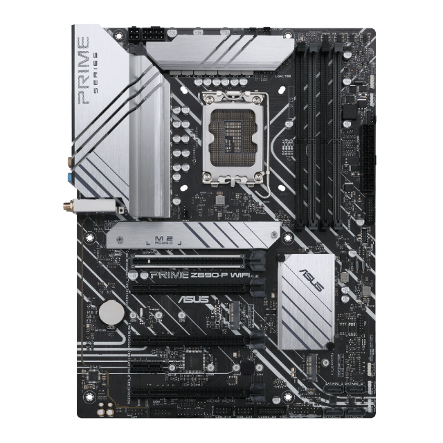 Дънна платка ASUS PRIME Z690-P WIFI, LGA 1700, ATX, DDR5, PCIe 5.0, (DP, HDMI),  4 x SATA 6Gb/s, 3 x M.2, 1 x USB 3.2 Gen 2x2 Type-C, Wi-Fi 6, Bluetooth, Aura Sync RGB, ATX
