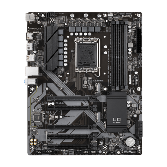 Дънна платка GIGABYTE B760 DS3H, LGA1700, 4 x DDR4, (DP/HDMI), 4 x SATA 6Gb/s, 2 x M.2, 1 x USB Type-C, ATX 