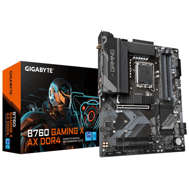Дънна платка GIGABYTE B760 GAMING X  AX Wi-Fi 6 , LGA1700, (DP/HDMI), 1 x USB Type-C, 4 x SATA 6Gb/s, 4 x DDR4, 3 x M.2, ATX