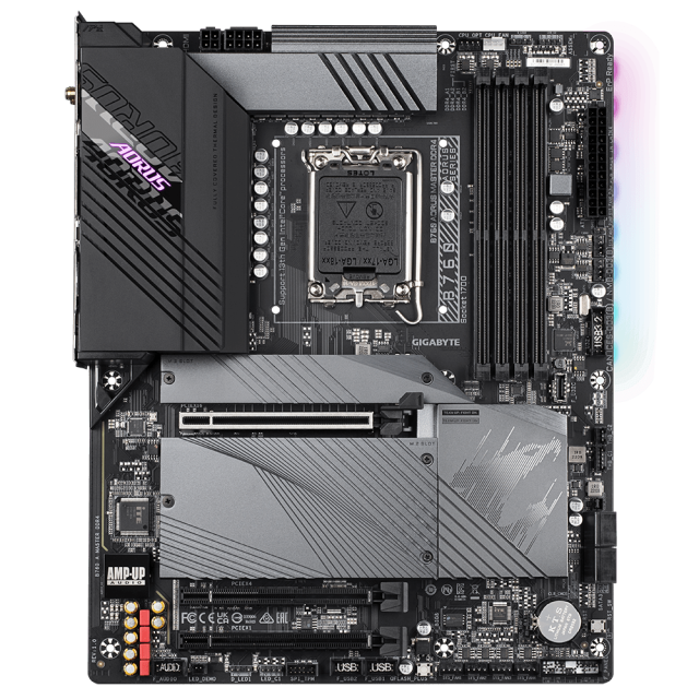 Дънна платка GIGABYTE B760 AORUS MASTER Wi-Fi 6E , LGA1700, 4 x DDR4, (DP/HDMI), USB Type-C, 4 x SATA 6Gb/s, 3 x M.2, ATX