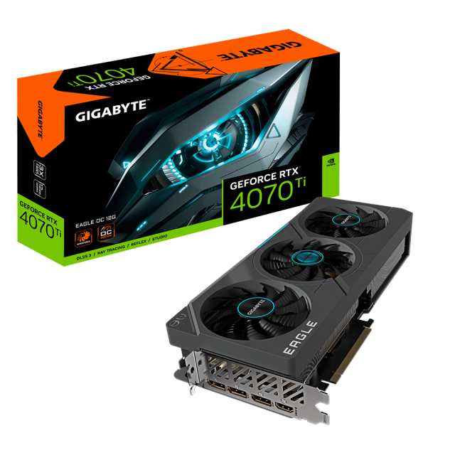 Видео карта GIGABYTE nVIDIA  GeForce RTX 4070 TI EAGLE OC 12GB GDDR6X, 192-bit, 3 x DP, 1 x HDMI