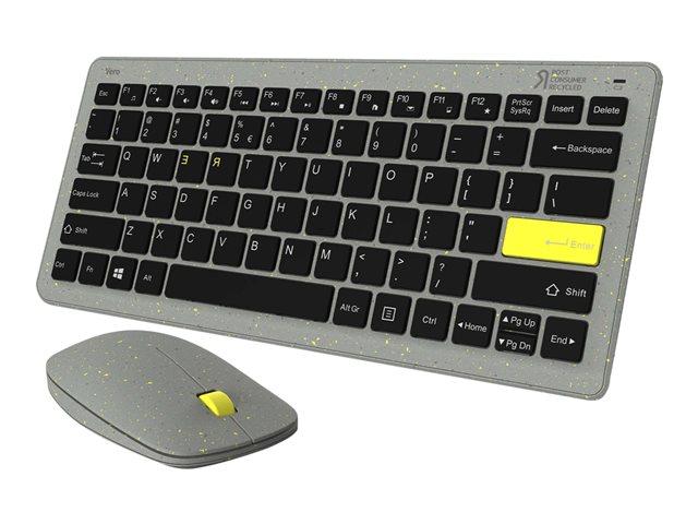 Комплект клавиатура и мишка Acer Vero Combo Set Antimicrobial, безжични, Wireless, оптична мишка, USB, Сиви