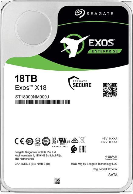 Твърд диск SEAGATE Exos X18, 18TB, 256MB Cache, SATA 6.0 Gb/s