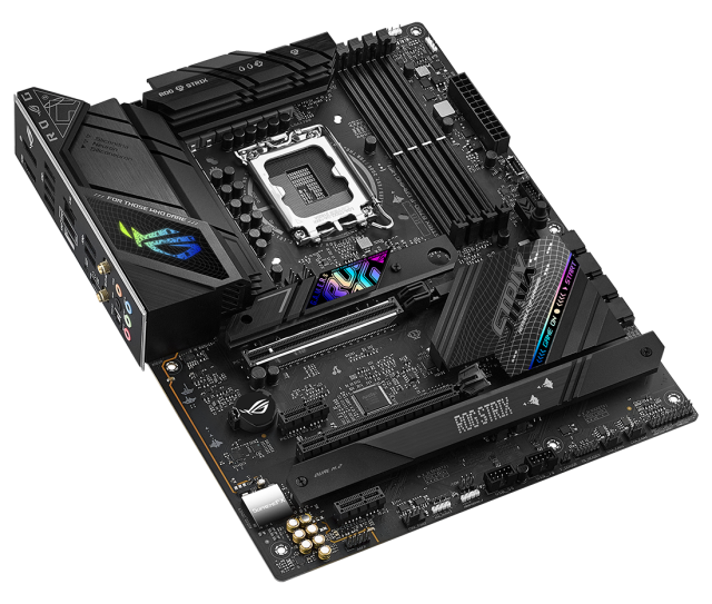 Дънна платка ASUS ROG STRIX B760-F GAMING WIFI, LGA1700, (HDMI/DP) 4x DDR5, PCIe 5.0,  WiFi 6E, 3x M.2,1 x USB Type-C,  Aura Sync RGB, ATX