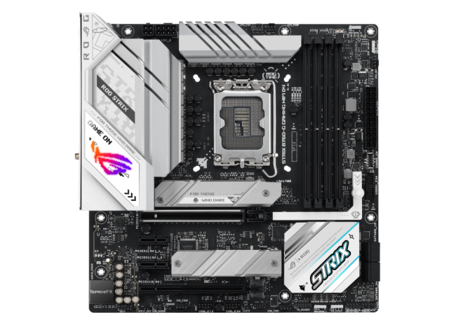Дънна платка ASUS ROG STRIX B760-G GAMING WIFI D4, LGA 1700 (HDMI/DP), 4x DDR4, PCIe 5.0,  WiFi 6E,1 x USB Type-C,  Aura Sync RGB, Micro-ATX