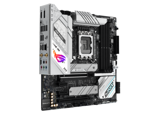 Дънна платка ASUS ROG STRIX B760-G GAMING WIFI D4, LGA 1700 (HDMI/DP), 4x DDR4, PCIe 5.0,  WiFi 6E,1 x USB Type-C,  Aura Sync RGB, Micro-ATX