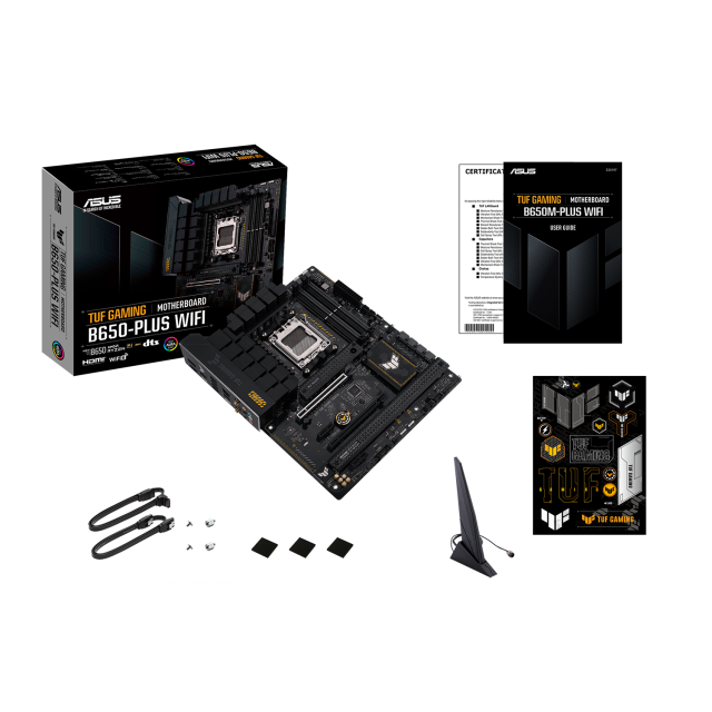 Дънна платка ASUS TUF GAMING B650-PLUS WIFI, AM5, PCIe 4.0, (HDMI/DP), 4xDDR5, Wi-Fi 6, 4xSATA 6Gb/s, 3xM.2 Gen4, 1xUSB Type-C, ASUS Aura Sync, ATX 