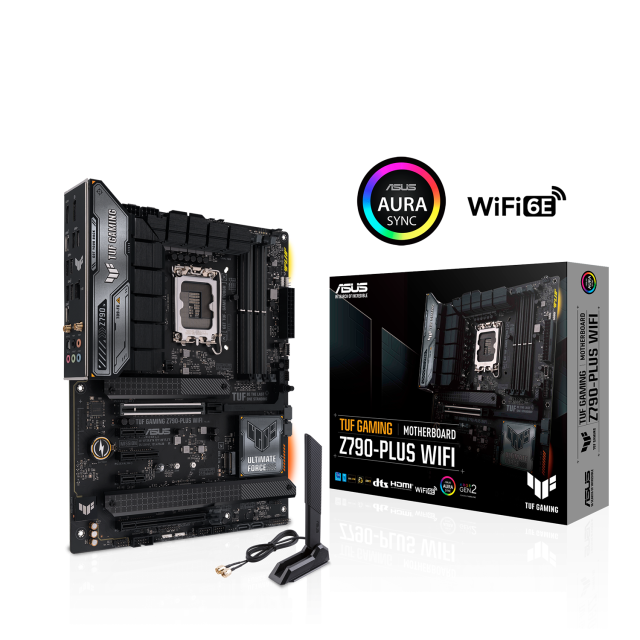 Дънна платка ASUS TUF GAMING Z790-PLUS WIFI, LGA1700, 4xDDR5, PCIe 5.0, (HDMI/DP), Wi-Fi 6, 4xM.2 Gen4, 2xUSB Type-C, AURA Sync RGB, ATX