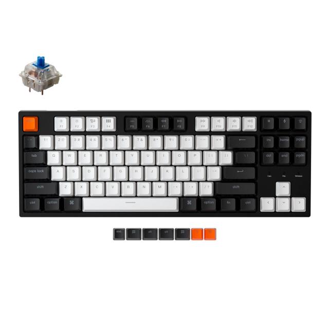 Геймърска механична клавиатура Keychron C1 TKL Gateron G Pro H2, (Hot-Swappable) Blue Switch RGB Backlight