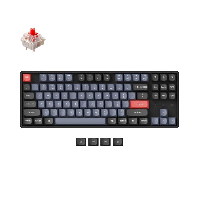Геймърска механична клавиатура Keychron K8 Pro TKL Gateron G Pro J1, (Hot Swappable) Red Switch RGB Backlight, Aлуминиева рамка