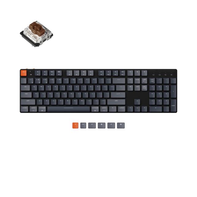 Геймърска механична клавиатура Keychron K5 SE Pro H3, Full-Size Low-Profile Gateron(Hot Swappable) Brown Switches RGB Backlight, алуминиева рамка