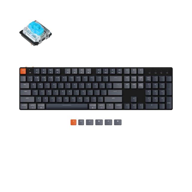 Геймърска механична клавиатура Keychron K5 SE Pro H2, Full-Size Low-Profile Gateron(Hot Swappable) Blue Switches RGB Backlight, алуминиева рамка