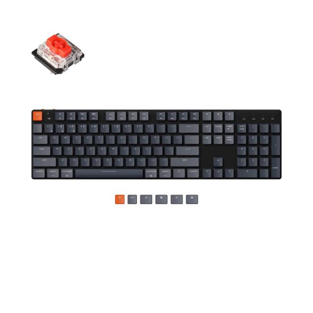 Геймърска механична клавиатура Keychron K5 SE Pro H1, Full-Size Low-Profile Gateron(Hot Swappable) Red Switches RGB Backlight, алуминиева рамка