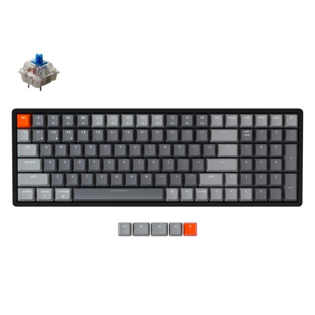 Геймърска Механична клавиатура Keychron K4 J2, Hot-Swappable Full-Size Gateron Blue Switch RGB Backlight, алуминиева рамка