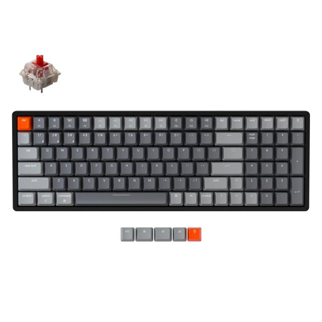 Геймърска Механична клавиатура Keychron K4 J1, Hot-Swappable Full-Size Gateron Red Switch RGB Backlight, алуминиева рамка